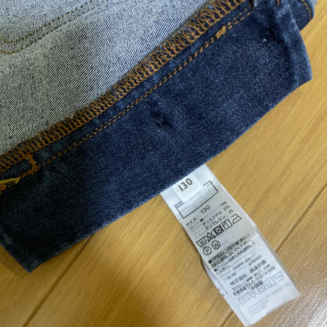 MUJI (無印良品)(ムジルシリョウヒン)の無印良品　130 デニム　サロペット キッズ/ベビー/マタニティのキッズ服女の子用(90cm~)(スカート)の商品写真