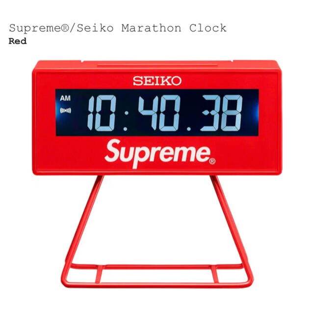 Supreme(シュプリーム)のSupreme Seiko Marathon Clock Red (SS21)  インテリア/住まい/日用品のインテリア小物(置時計)の商品写真