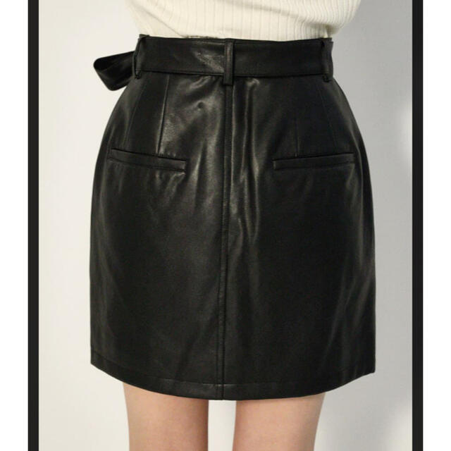 F／LEATHER WAIST TIE M／SK 【LAGUA GEM】 レディースのスカート(ミニスカート)の商品写真