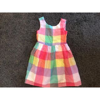 ベビーギャップ(babyGAP)の♡s910様♡babyGap リネン混ブロックチェックワンピース　105 姉妹(ワンピース)