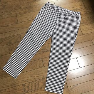 スピックアンドスパン(Spick & Span)のスピックアンドスパンSpick & Span白×ネイビーギンガムチェック柄パンツ(カジュアルパンツ)