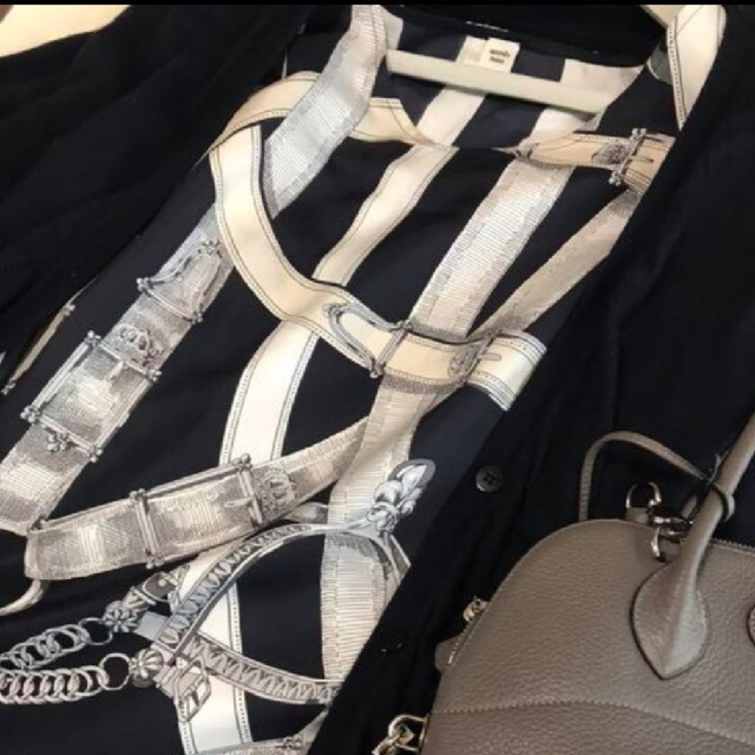 HERMES - 極美品エルメス シルクチュニック ツイルレーヌ HERMES - 極美品エルメス シルクチュニック ツイルレーヌ