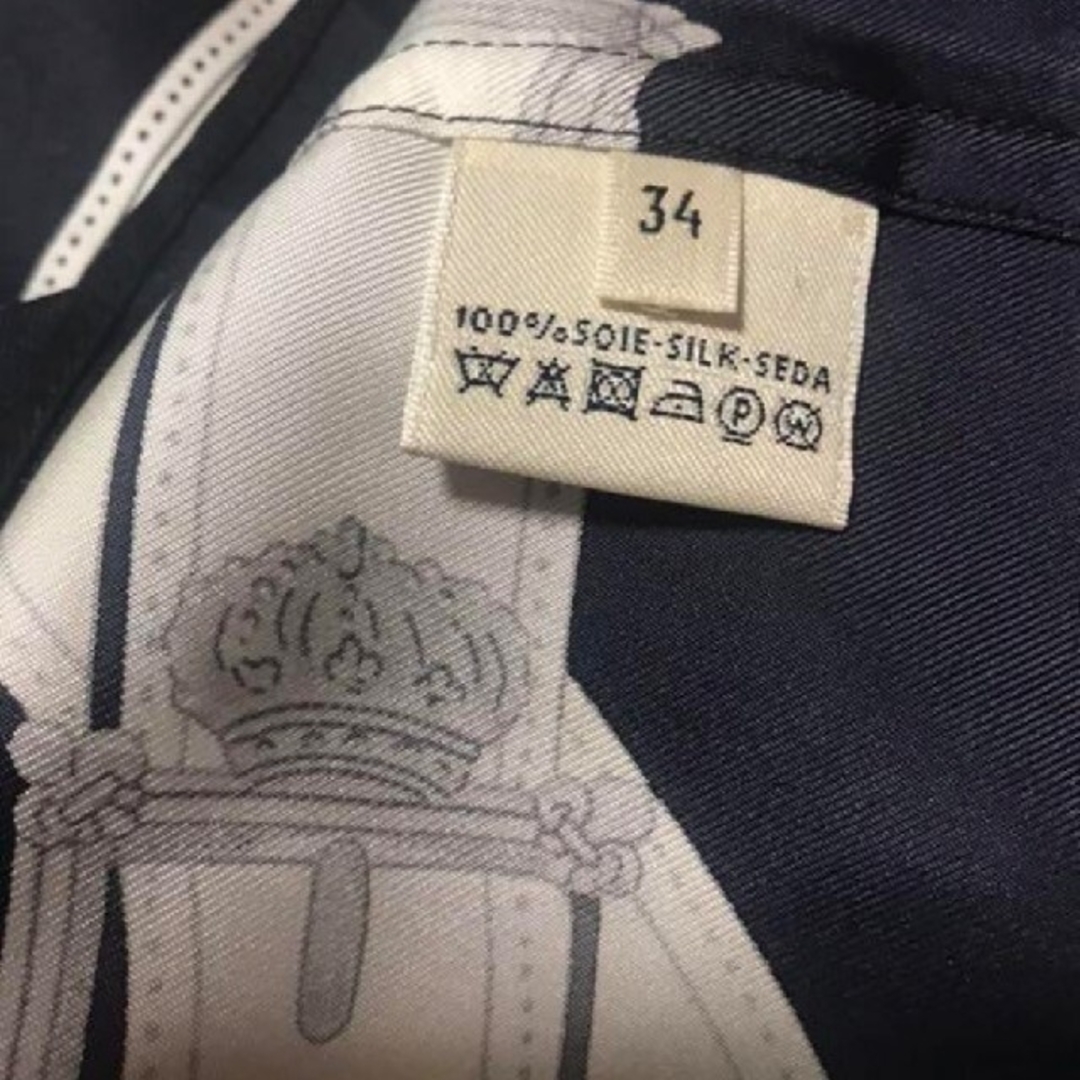 HERMES - 極美品エルメス シルクチュニック ツイルレーヌ HERMES - 極美品エルメス シルクチュニック ツイルレーヌ