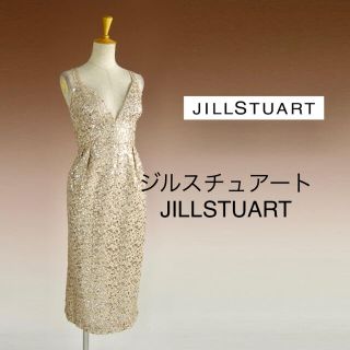 ジルスチュアート(JILLSTUART)のジルスチュアートスパンコールワンピ新品未使用サイズ6（１１号程度）(ひざ丈ワンピース)