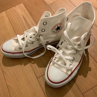 コンバース(CONVERSE)のCONVERSEオールスター 24.5 ホワイト 新品同様(スニーカー)