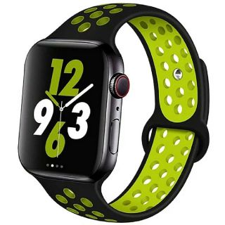 Apple Watch スポーツ バンド 42/44mm ブラック/イエロー(ラバーベルト)