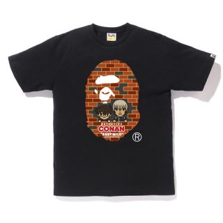 アベイシングエイプ(A BATHING APE)の【新品】BAPE ×CONAN APE HEAD TEE 黒　S(Tシャツ/カットソー(半袖/袖なし))