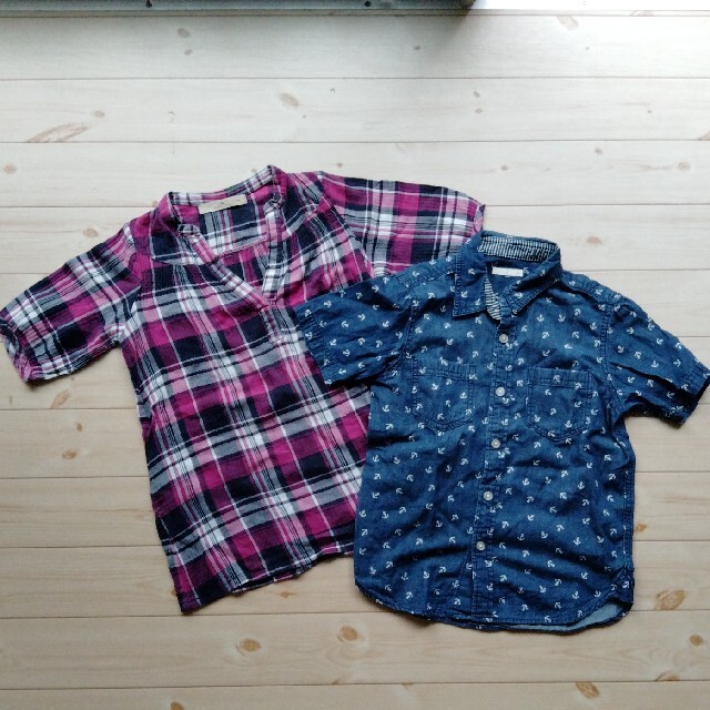 GLOBAL WORK(グローバルワーク)のシャツ2枚 キッズ/ベビー/マタニティのキッズ服女の子用(90cm~)(ブラウス)の商品写真