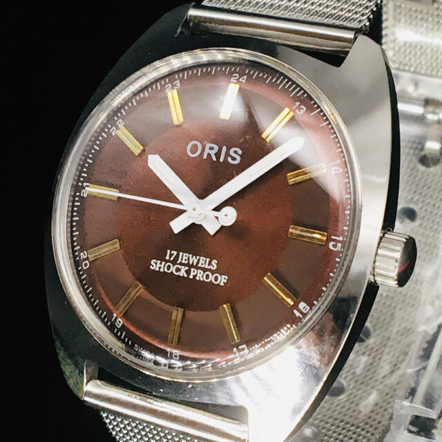 超カッコいい【オリス ORIS】腕時計/メンズ/ブラウン/茶/機械式/手巻き