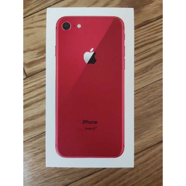 iPhone(アイフォーン)のiphone8 RED 64GB　SIMフリー　箱＆充電器あり スマホ/家電/カメラのスマートフォン/携帯電話(スマートフォン本体)の商品写真