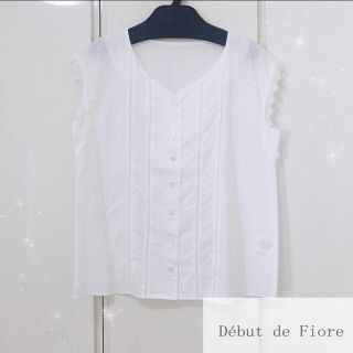 デビュードフィオレ(Debut de Fiore)の【美品】デビュードフィオレ　コットンレースブラウス　日本製　アプワイザー(シャツ/ブラウス(半袖/袖なし))