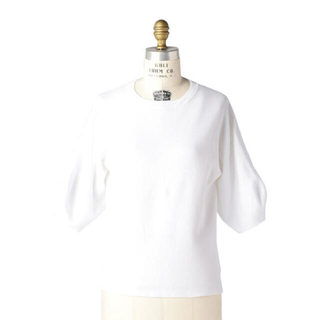 ドゥロワー(Drawer)の2019SS  Drawer 16Gミラノショートスリーブニット ホワイト(カットソー(半袖/袖なし))