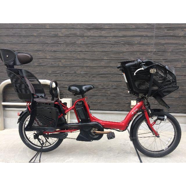 地域限定送料無料　キッスミニ　三人乗り　12,8AH　赤　神戸市　電動自転車スポーツ/アウトドア