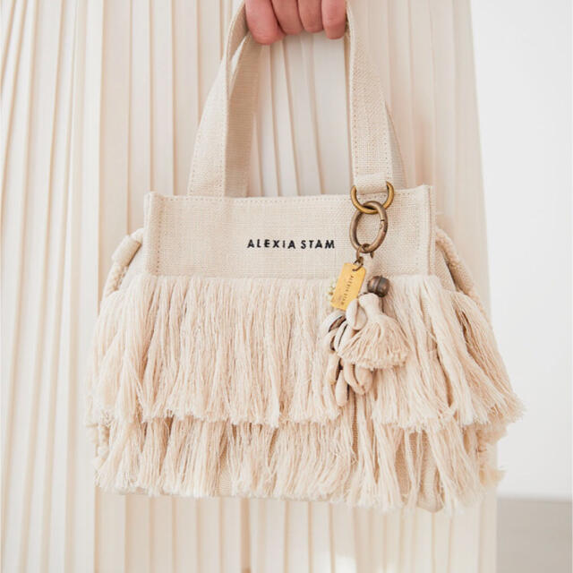 alexia stam V Long Fringe Small Tote Bag