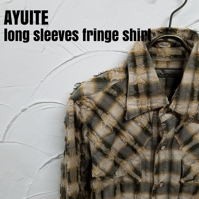 AYUITE(アユイテ)のAYUITE/アユイテ 長袖 フリンジ チェック シャツ メンズのトップス(シャツ)の商品写真