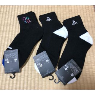 ジーユー(GU)のPlayStationプレステGUアンクルソックス3足セット①25-27センチ(ソックス)