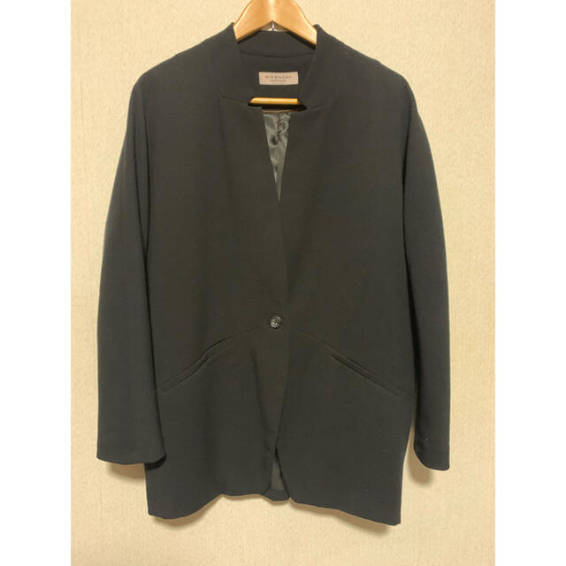 定価16万 高級 ジバンシィ GIVENCHY ノーカラージャケット 黒 1