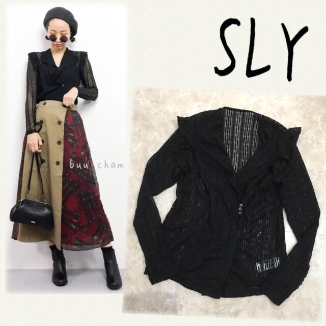 SLY(スライ)のSTRIPE FLOWER LACE BL トリプルフラワーレースブラウス レディースのトップス(シャツ/ブラウス(長袖/七分))の商品写真