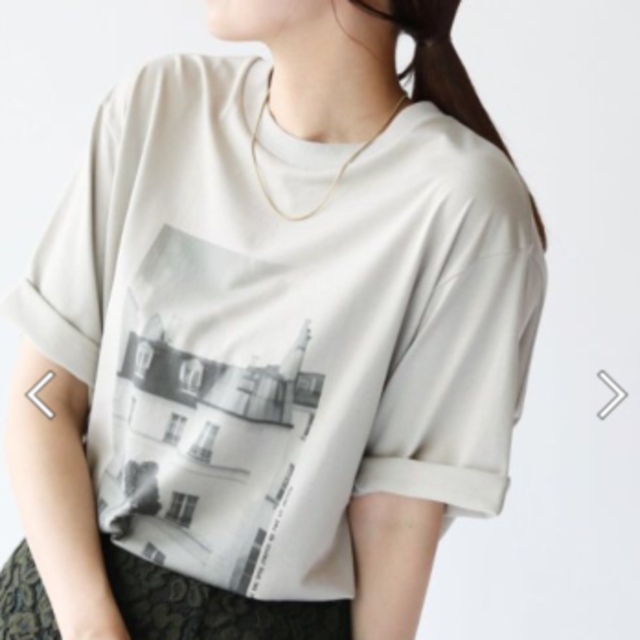 イエナ　ParisフォトTシャツ　グレー Tシャツ(半袖/袖なし)