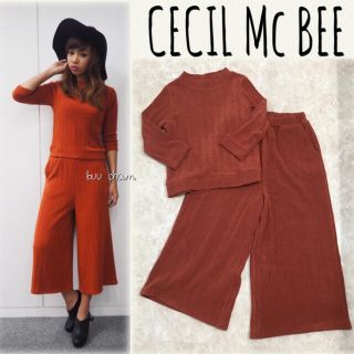 セシルマクビー(CECIL McBEE)のCECIL Mc BEE♡リブストライプガウチョセットアップ(セット/コーデ)