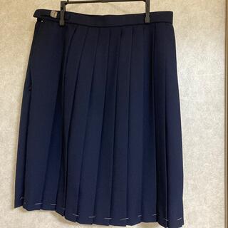 ミッシェルクラン(MICHEL KLEIN)の濃紺ひだスカート(ひざ丈スカート)