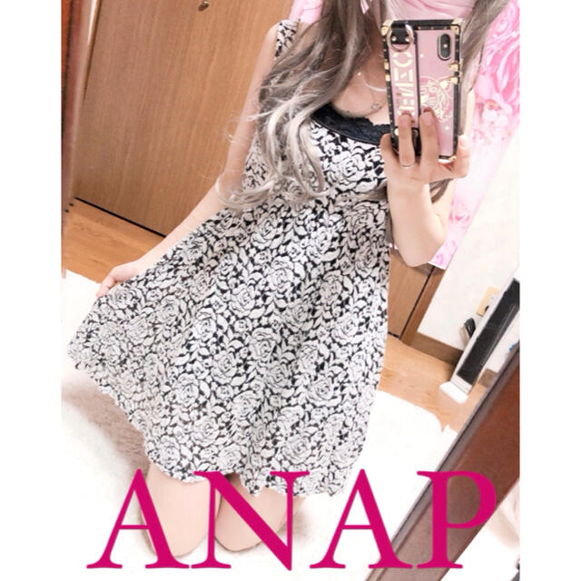 ANAP(アナップ)の3365.ANAP 立体花柄 タンクトップワンピース Aラインワンピース レディースのワンピース(ミニワンピース)の商品写真