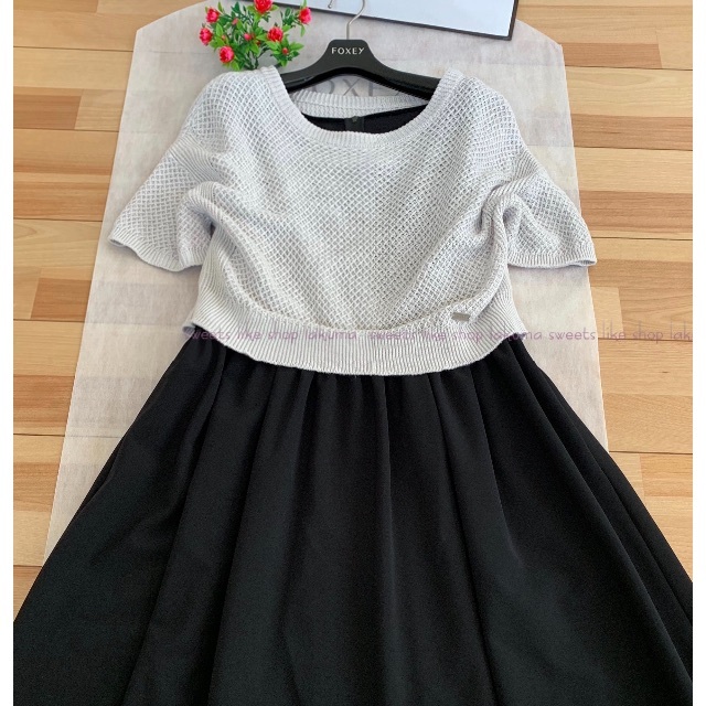FOXEY - ❤︎42❤︎DM 爽やかざっくり編みリネン ドロップショルダー˚✧₊⁎⁎⁺˳✧༚