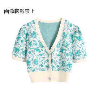 ザラ(ZARA)の🍀春新作🎏4180◆花柄 ニットカーディガン(カーディガン)