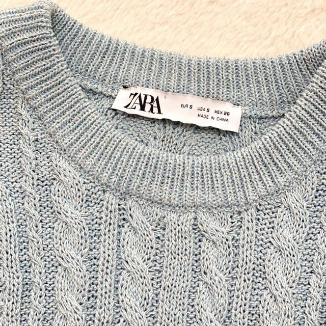 ZARA(ザラ)のZARA💙 ケーブルニットベスト レディースのトップス(ベスト/ジレ)の商品写真