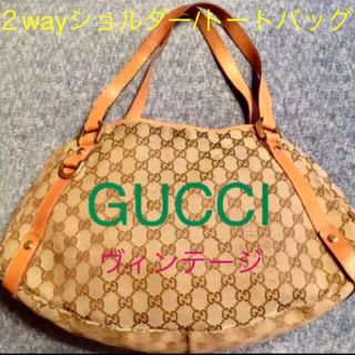 グッチ(Gucci)の🔴ヴィンテージ【GUCCI】グッチ  Gモノグラム　ショルダー/トートバッグ(トートバッグ)