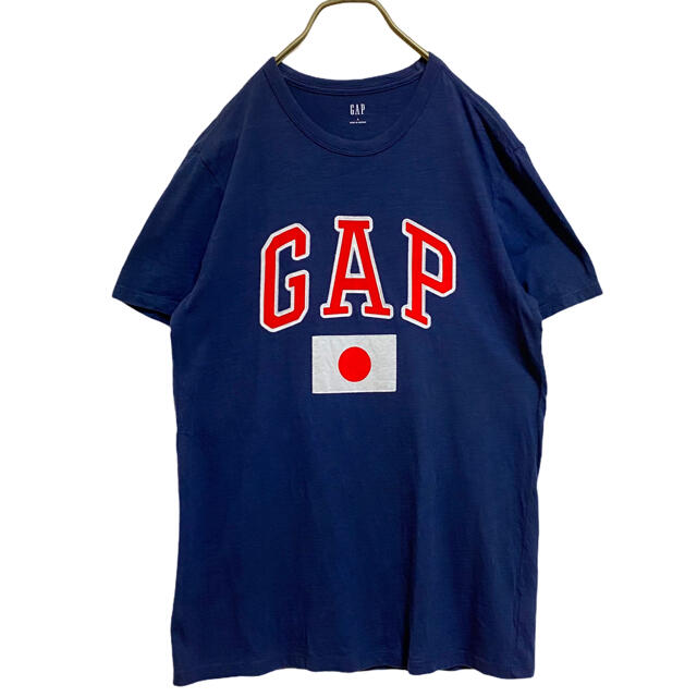 【廃盤】GAP 刺繍 ワッペン ロゴ 日本 Tシャツ メンズ S ネイビー 古着