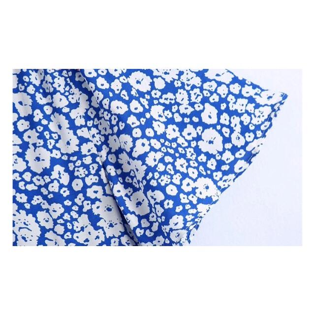 ZARA(ザラ)の🍀春新作🎏4183◆blue ブルー レトロ 花柄 ワンピース レディースのワンピース(ロングワンピース/マキシワンピース)の商品写真