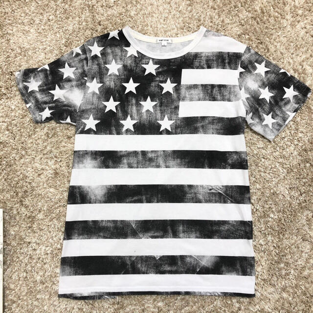 Ron Herman(ロンハーマン)の未使用 アメカジ国旗ヴィンテージ加工Tシャツ ユニセックス レディースのトップス(Tシャツ(半袖/袖なし))の商品写真