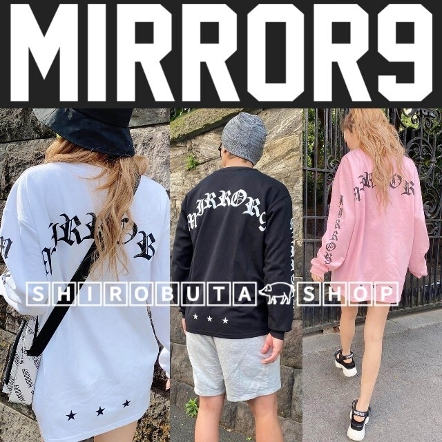 MIRROR9 黒 Angelo logo longsleeve Tshirt