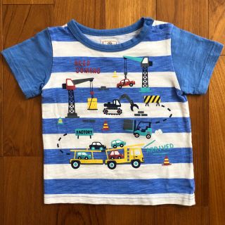 マザウェイズ(motherways)のマザウェイズ　働く車　ボーダー半袖Tシャツ  100（97）(Tシャツ/カットソー)