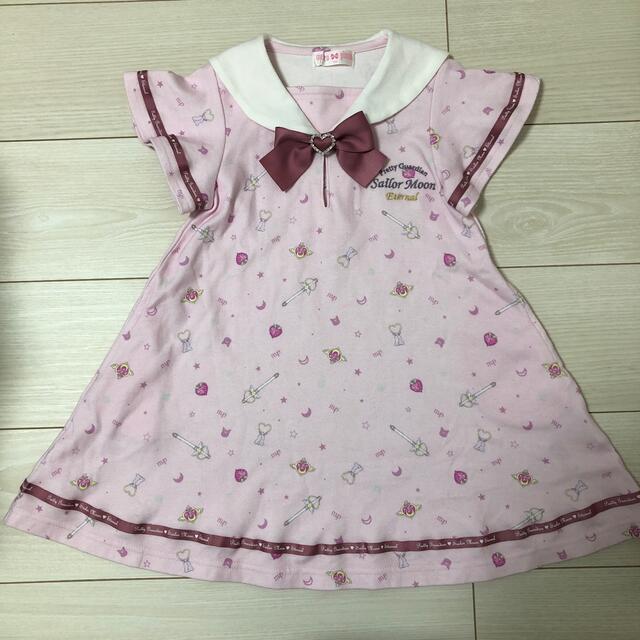 mezzo piano(メゾピアノ)のセーラームーンコラボワンピ キッズ/ベビー/マタニティのキッズ服女の子用(90cm~)(ワンピース)の商品写真