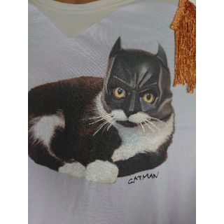 トゥーパーセントトウキョウ(2% TOKYO)の未使用タグ付 2%TOKYO キャットマン バットマン コラボ猫プリントＴ(Tシャツ(半袖/袖なし))