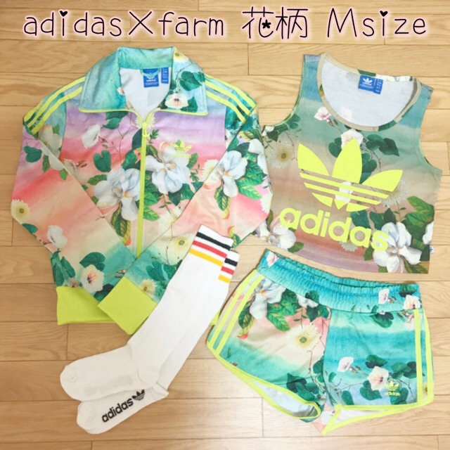 【美品】adidas farm 花柄 セットアップ＆ソックス4点セット♡Mサイズ