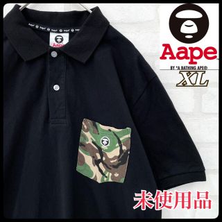 アベイシングエイプ(A BATHING APE)の【未使用】A ape ポロシャツ サルカモ ポロシャツ  XL  匿名配送(ポロシャツ)