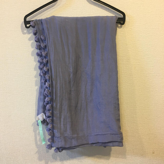 ストール　ブルー　大判 レディースのファッション小物(ストール/パシュミナ)の商品写真