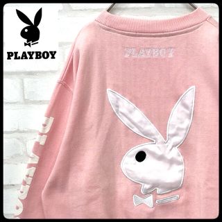 プレイボーイ(PLAYBOY)の【希少カラー】プレイボーイ ビッグロゴ トレーナー ピンク L(トレーナー/スウェット)