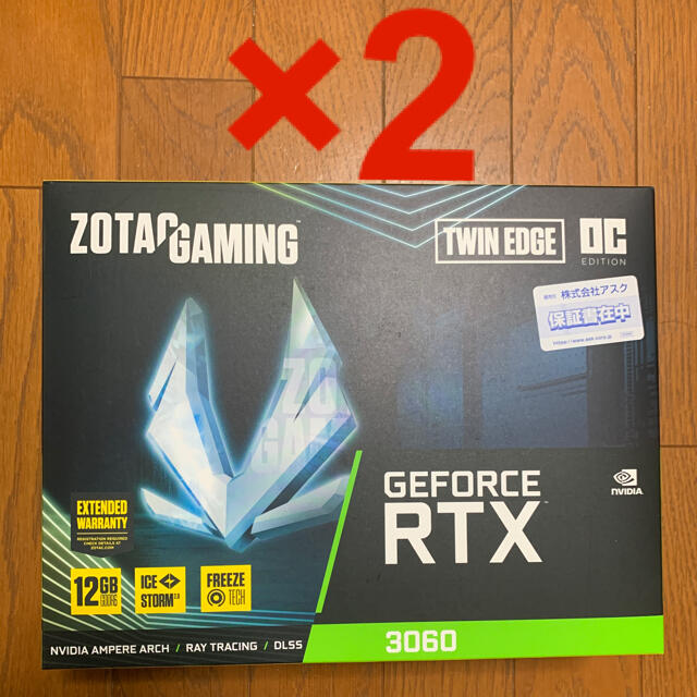 PCパーツZOTAC GeForce RTX 3060 Twin Edge OC 2個