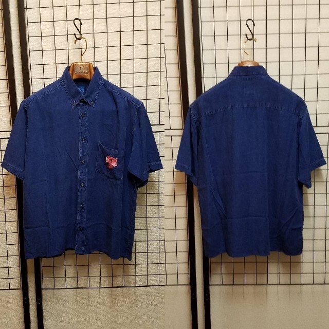KENZO JEANS 刺繍入り Indigo Denim S/S Shirt 1