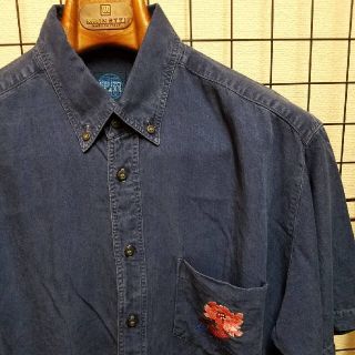 ケンゾー(KENZO)のKENZO JEANS 刺繍入り Indigo Denim S/S Shirt(シャツ)