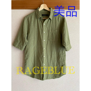 レイジブルー(RAGEBLUE)の☆美品☆RAGEBLUE リネンシャツ　七分袖　メンズ　M(シャツ)
