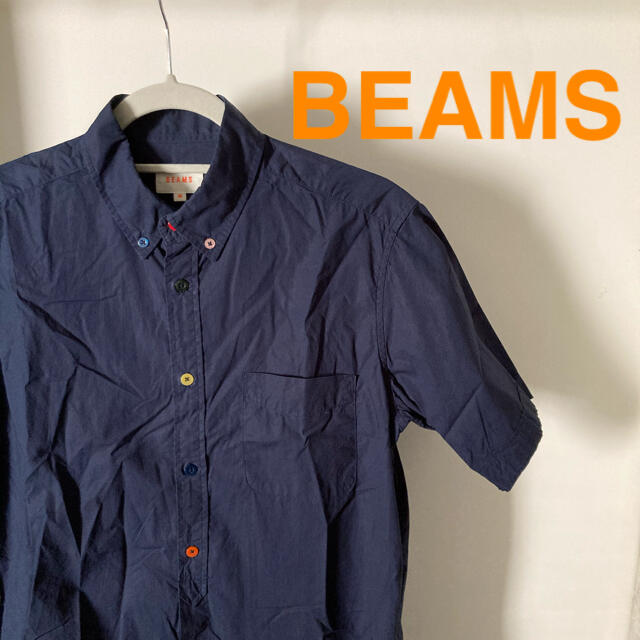 BEAMS(ビームス)の早い者勝ち！ ビームス 半袖シャツ シャツ Mサイズ ネイビー メンズのトップス(シャツ)の商品写真