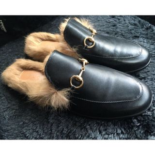 グッチ(Gucci)のファーローファー バブーシュ ビットローファー GUCCI(ローファー/革靴)