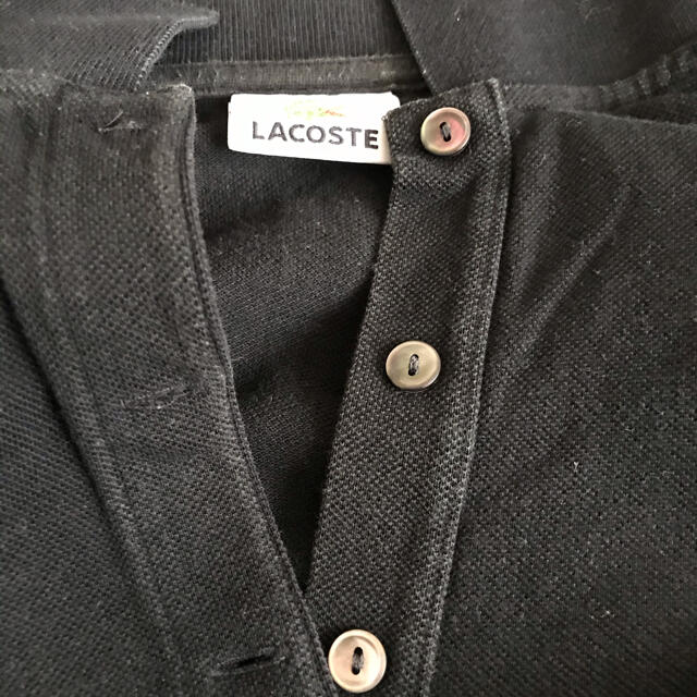 LACOSTE(ラコステ)の☆値引き☆ラコステ　半袖ポロシャツ　黒色 レディースのトップス(ポロシャツ)の商品写真