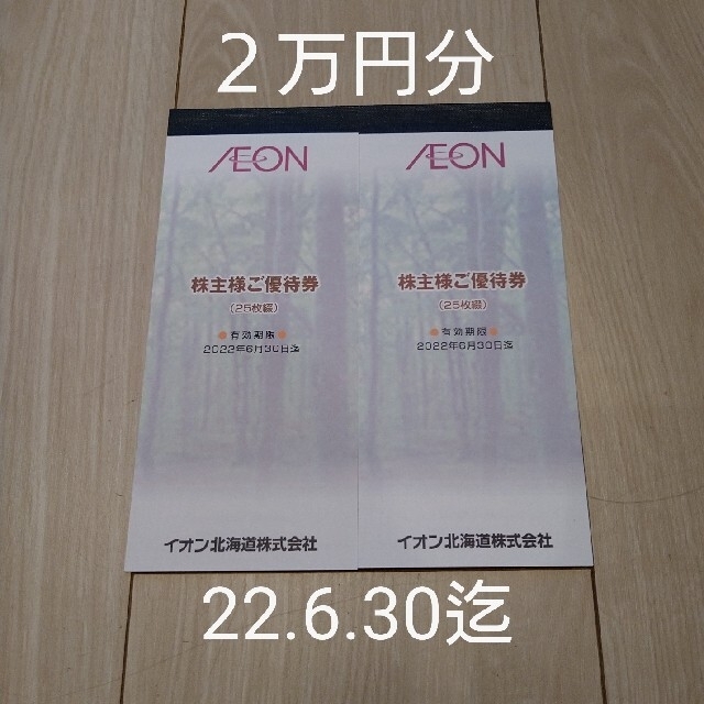 AEON(イオン)のイオン北海道　株主優待券２万円分 チケットの優待券/割引券(ショッピング)の商品写真