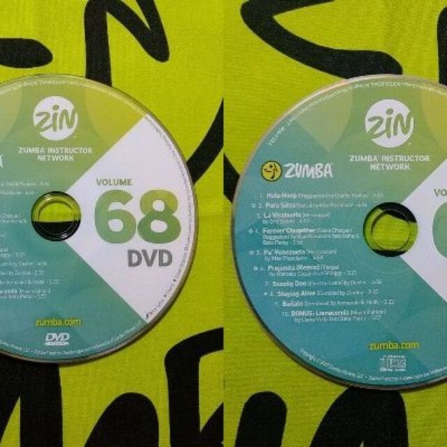 Zumba(ズンバ)のZUMBA　ズンバ　ZIN68　CD＆DVD　インストラクター専用 エンタメ/ホビーのDVD/ブルーレイ(スポーツ/フィットネス)の商品写真